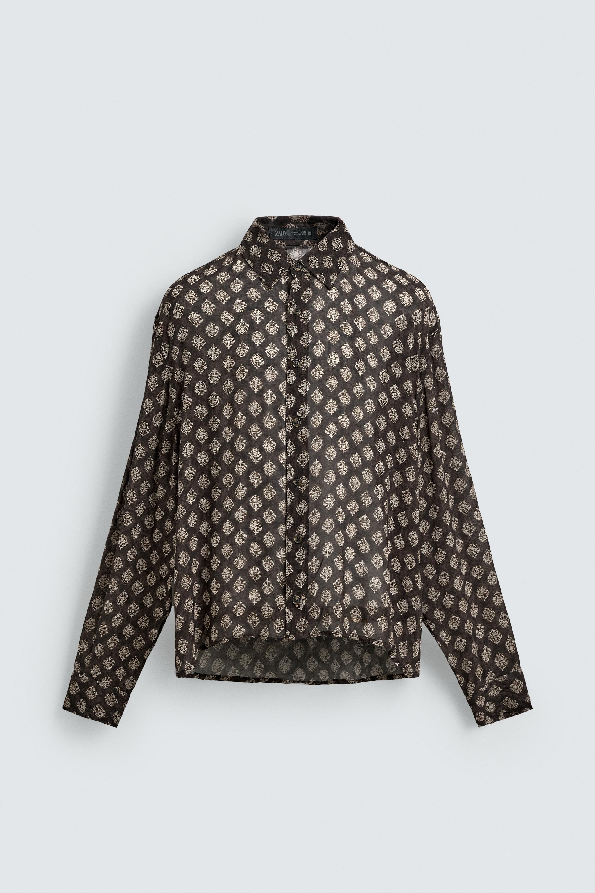 GEOMETRIC PRINT FLOWY SHIRT